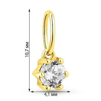 Підвіс з жовтого золота з фіанітом (арт. 424116ж)