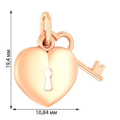 Золота підвіска «Ключ від серця» (арт. 440462)