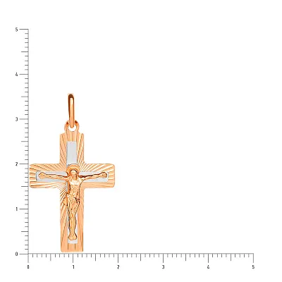 Золотий православний хрестик з розп'яттям (арт. 521123н)