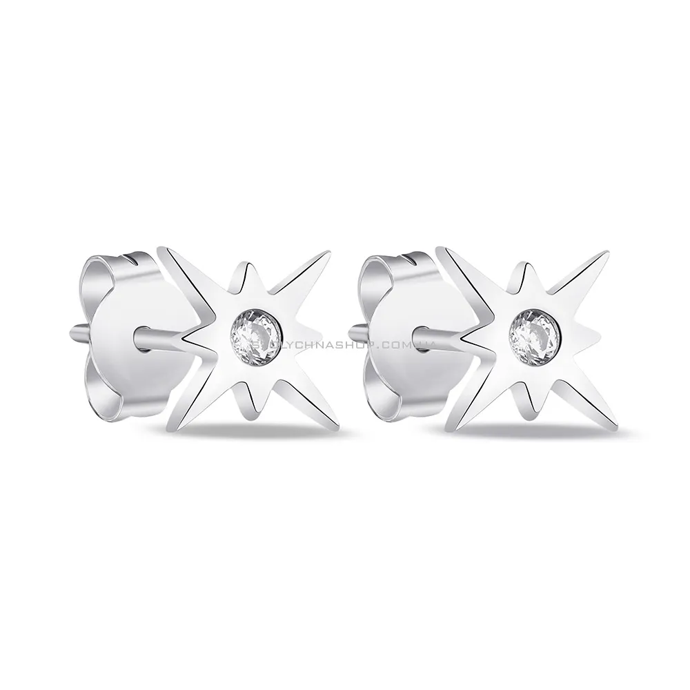 Срібні сережки-пусети з фіанітами (арт. 7518/6451) - цена