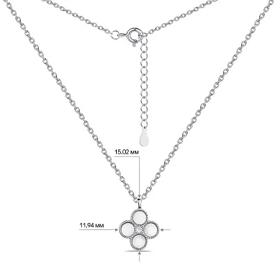 Колье из серебра с перламутром и с фианитом  (арт. 7507/1552п)