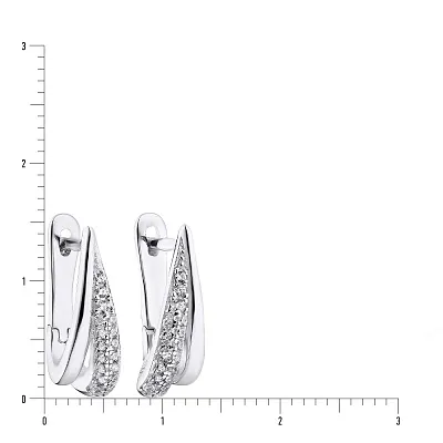Срібні сережки кільця з фіанітами (арт. 7502/3581)