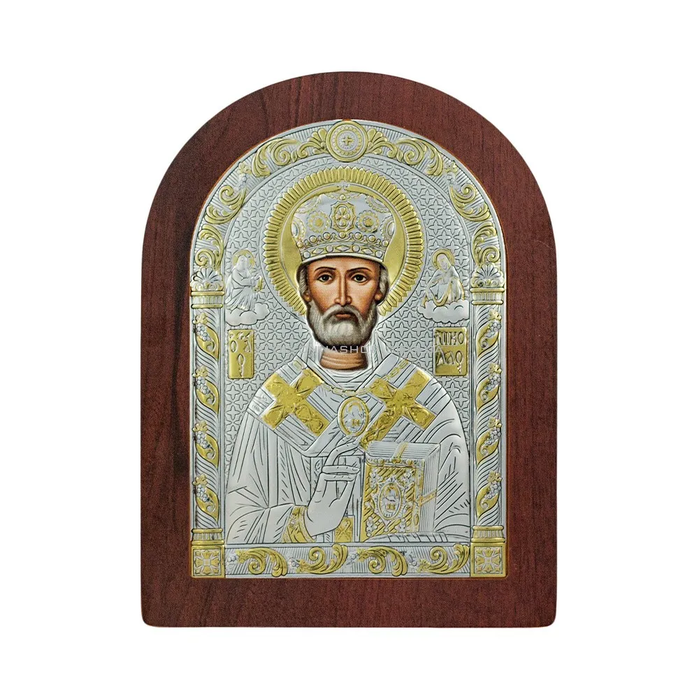 Ікона зі срібла "Святий Миколай Чудотворець" (220х175 мм) (арт. AR-5/003AG/R) - цена