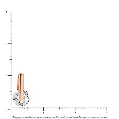 Подвес из красного золота с одним фианитом (арт. 421451)