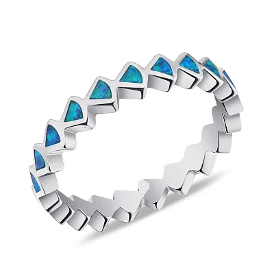 Кольцо серебряное с синим опалом (арт. 7501/5328Пос)