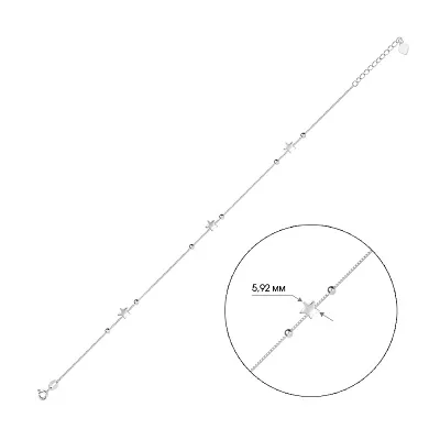 Браслет на ногу зі срібла «Зірки» (арт. 7509/2347)