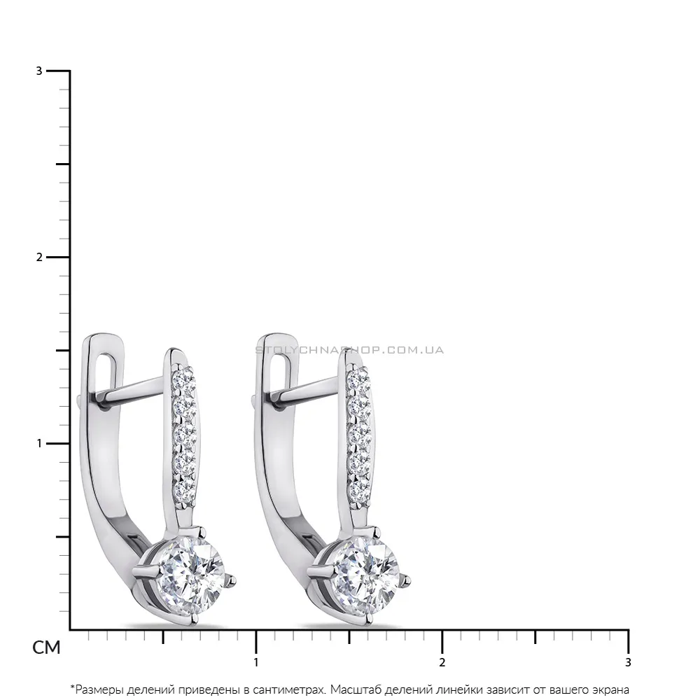 Срібні сережки з фіанітами (арт. 7502/4412) - 2 - цена