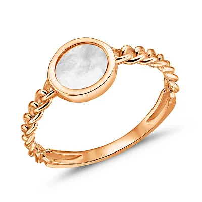 Золотое кольцо Лýна с перламутром (арт. 155938п)