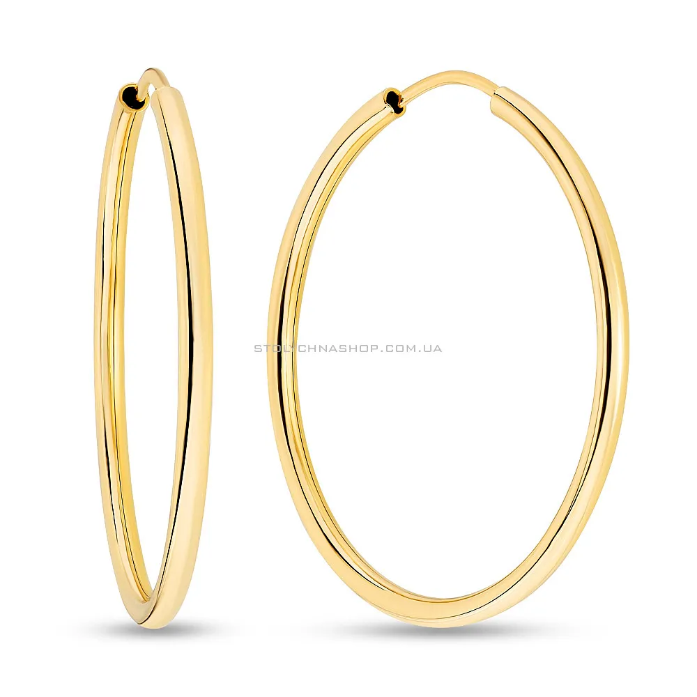Золотые сережки-кольца в желтом цвете металла (арт. 100023/25ж)