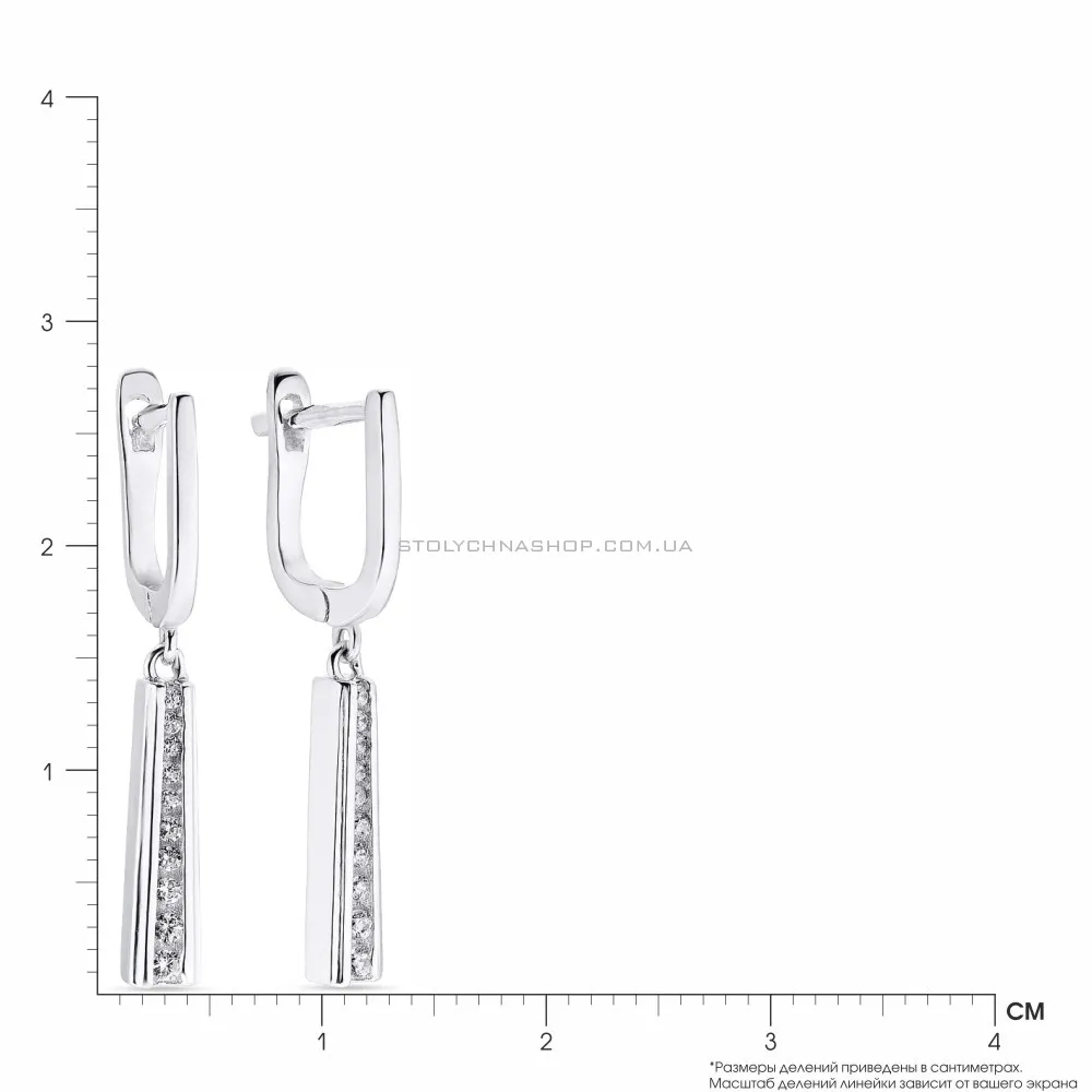 Срібні сережки підвіски з фіанітами (арт. 7502/3542)