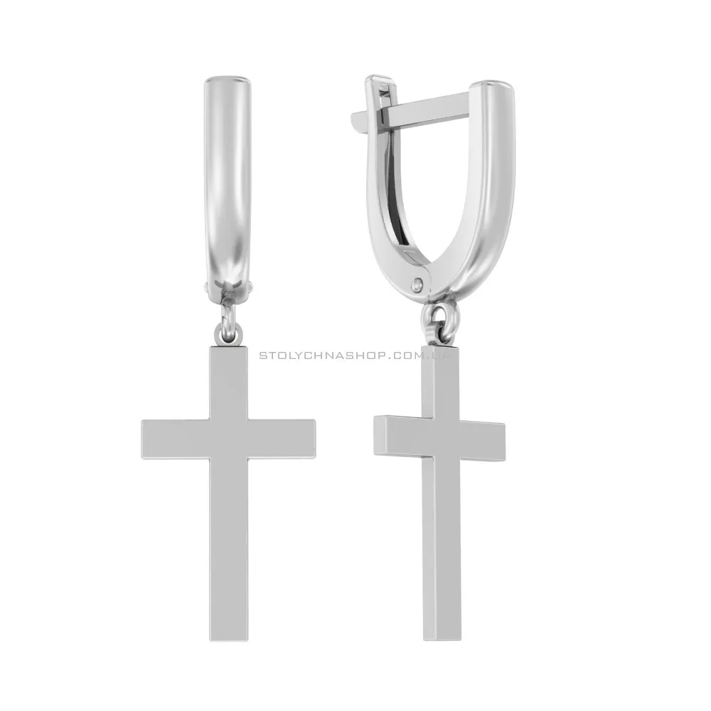 Срібні сережки-підвіски "Хрестики"  (арт. Х110516)