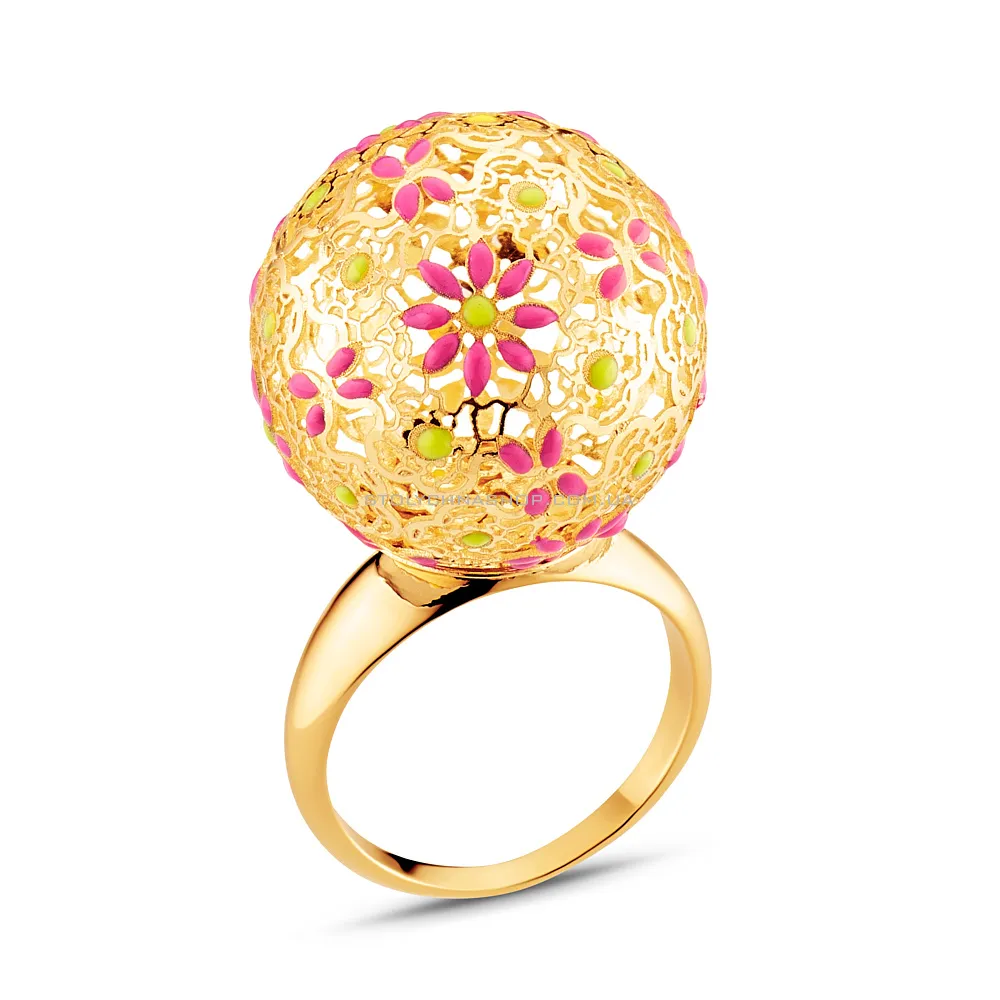 Золотое кольцо Francelli с эмалью  (арт. 154254же) - цена