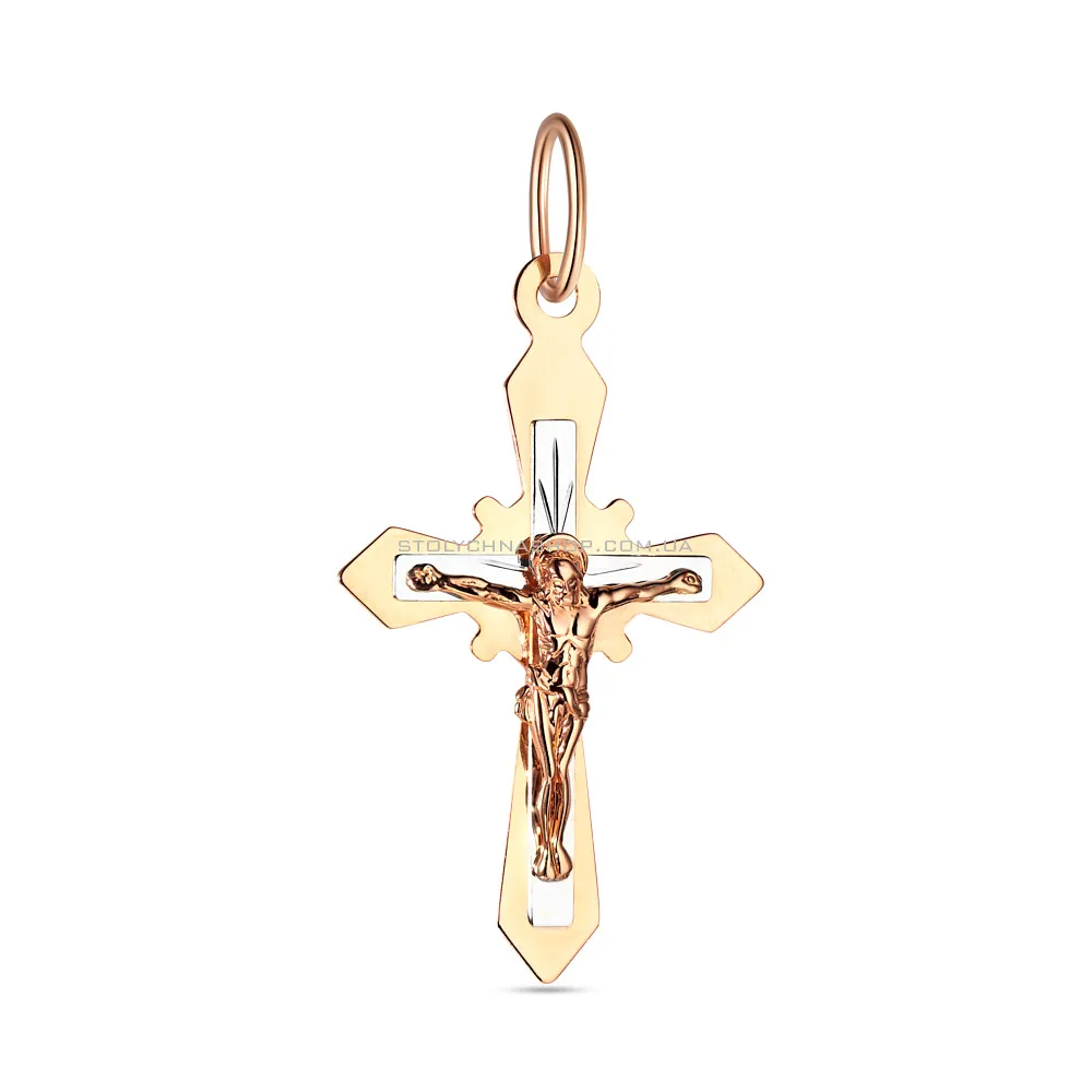 Золотой нательный крестик "Распятие" (арт. 521700)