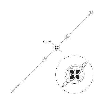 Браслет з білого золота з емаллю (арт. 326704беч)