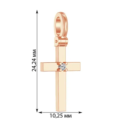 Золотая подвеска-крестик с бриллиантом (арт. П011022)