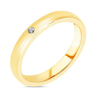 Обручальное кольцо из желтого золота с бриллиантом (арт. К239207ж)