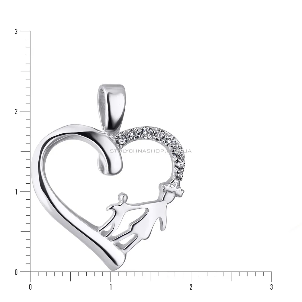 Серебряная подвеска «Сердце» с фианитами (арт. 7503/2399)