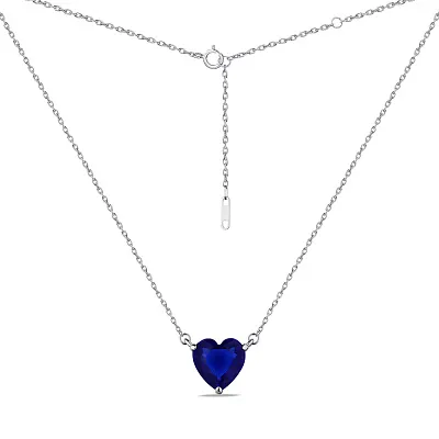 Колье из серебра &quot;Сердце&quot; с синим альпинитом  (арт. 7507/603ас)