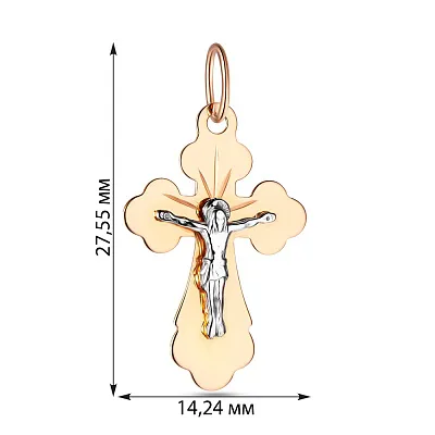 Золотой нательный крестик с распятием  (арт. 513300)
