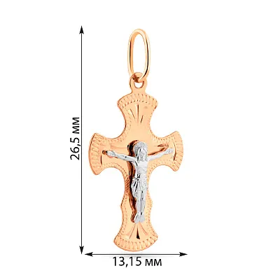 Золотий натільний хрестик з розп'яттям (арт. 519200)