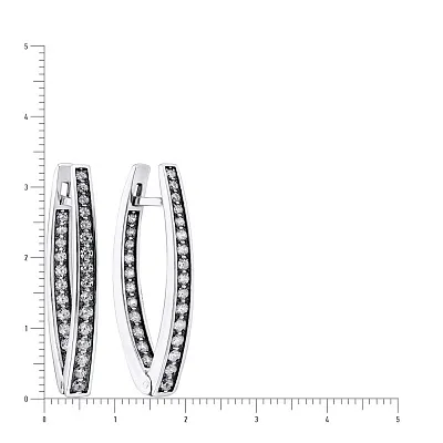 Срібні сережки з доріжкою з фіанітів (арт. 7902/57111-ч)
