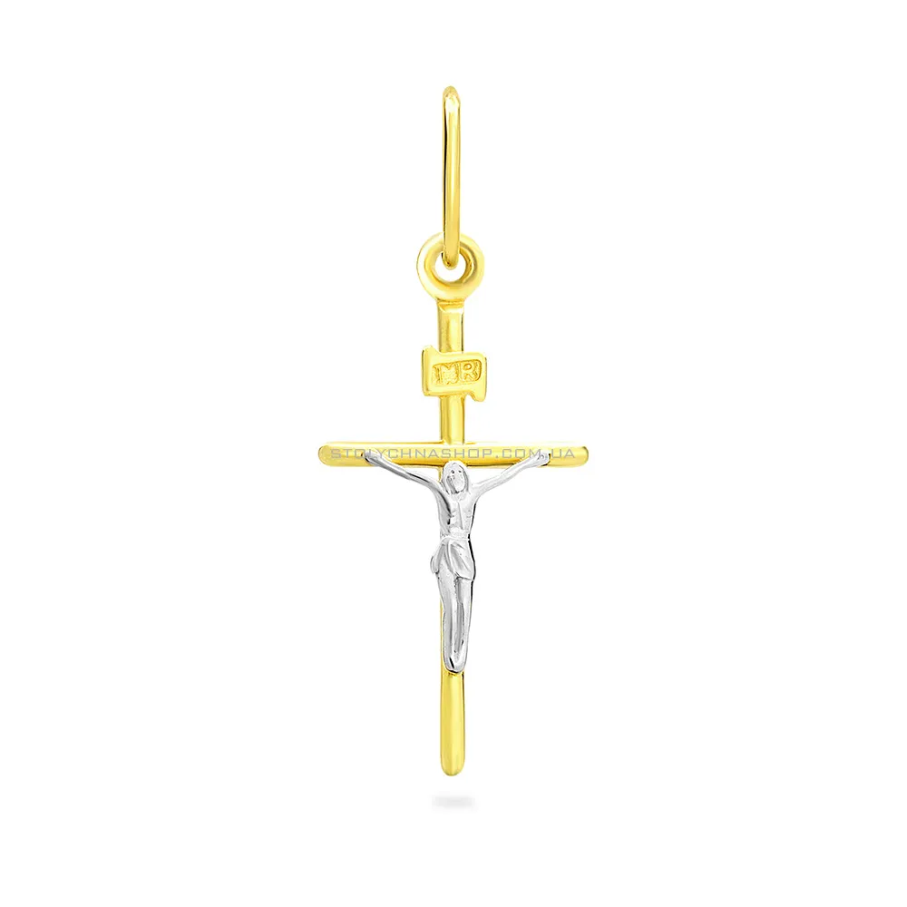Крестик с распятием из желтого золота (арт. 501351ж)