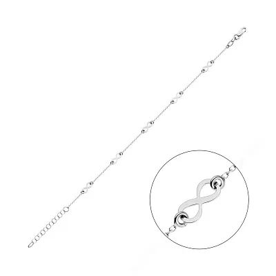 Браслет "Нескінченність" з білого золота (арт. 325428б)