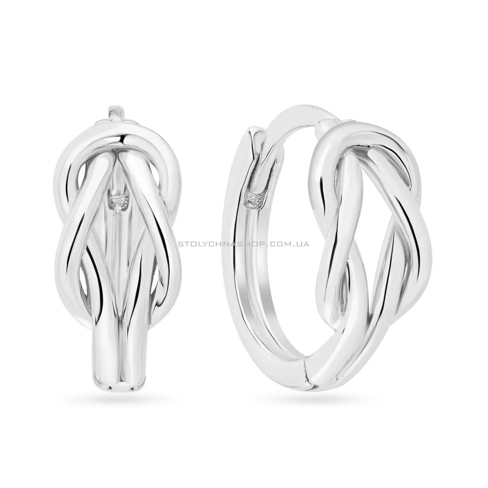 Сережки зі срібла "Вузлики" без каміння Trendy Style (арт. 7502/4594/10)