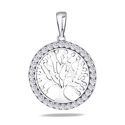 Срібна підвіска «Дерево життя» з фіанітами (арт. 7903/38-137-ч)