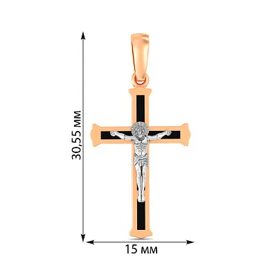 Хрестик з золота з емаллю (арт. 501727ч)