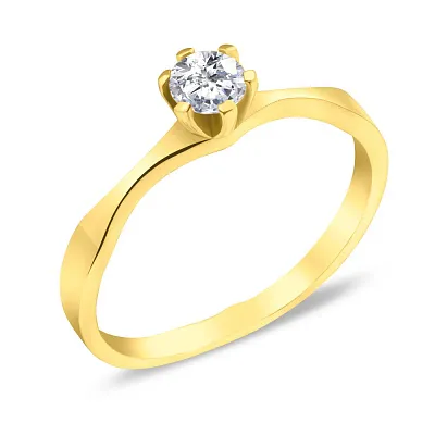 Золотое кольцо для помолвки с фианитом (арт. 151377ж)