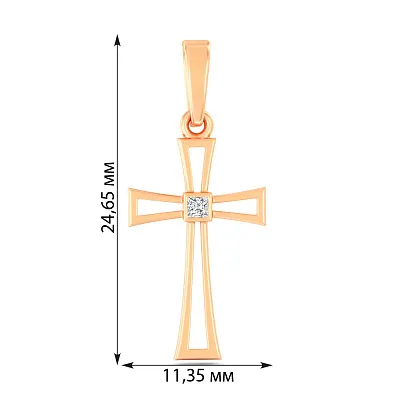 Золотая подвеска-крестик с фианитом (арт. 440757/20)