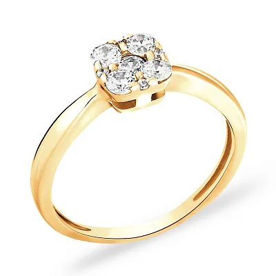 Золотое помолвочное кольцо с фианитами (арт. 140536ж)