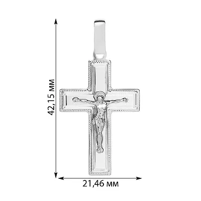 Массивный крестик из серебра с распятием  (арт. Х541131нш)