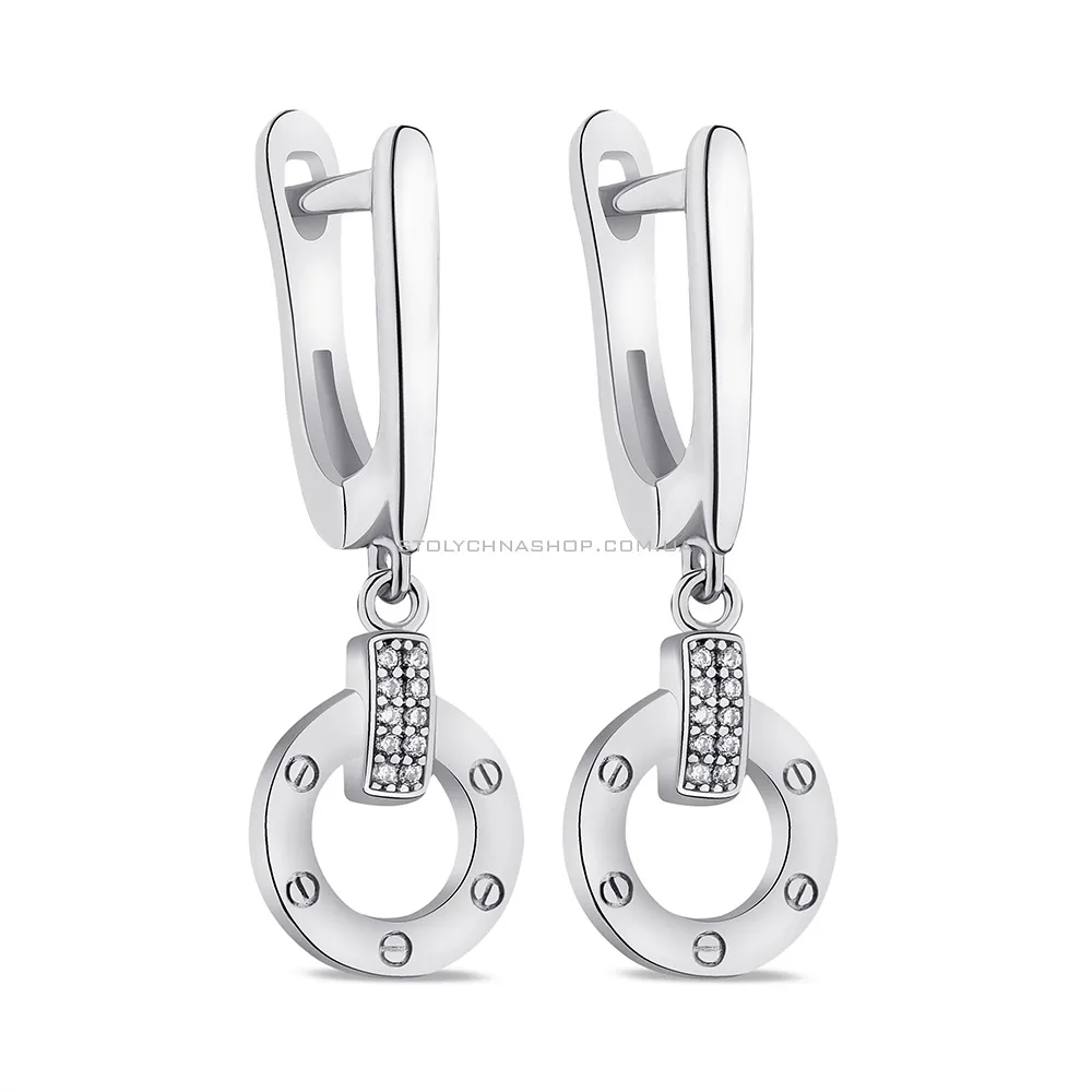Срібні сережки з підвісками  (арт. 7502/9041) - цена