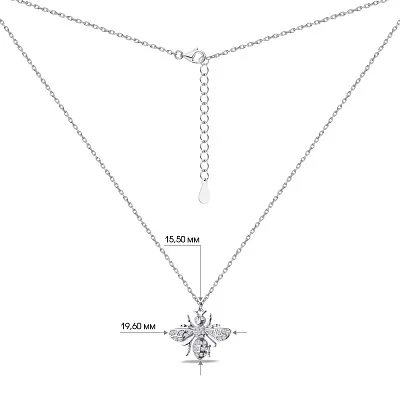 Кольє срібне "Бджола" з фіанітами (арт. 7507/1252)