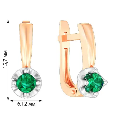 Золоті сережки зі смарагдами (арт. 111080Пи)