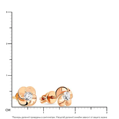 Золоті сережки-пусети «Квітка» (арт. 108233)
