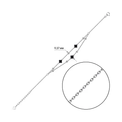 Срібний браслет з клевером (арт. 7509/2701еч)