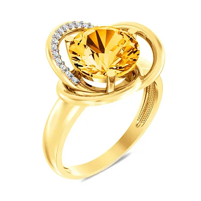 Золотое кольцо с цитрином (арт. 140697Пжц)