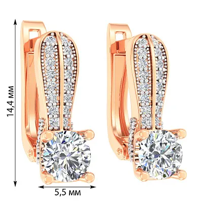 Золоті сережки з фіанітами (арт. 110452)