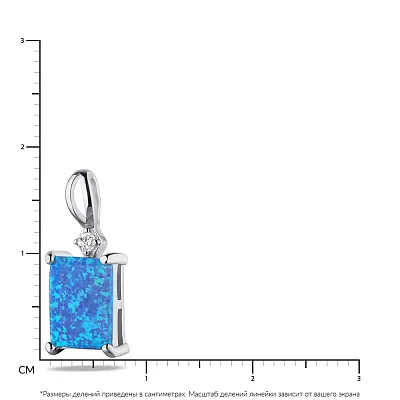 Кулон из серебра с фианитом и с опалом (арт. 7503/3397Пос)