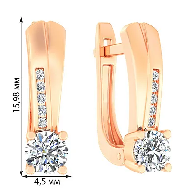 Золоті сережки з фіанітами (арт. 111097)
