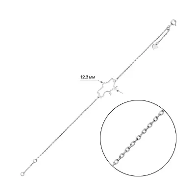Патриотический браслет из серебра (арт. 7509/БК2/1081Ш-21)