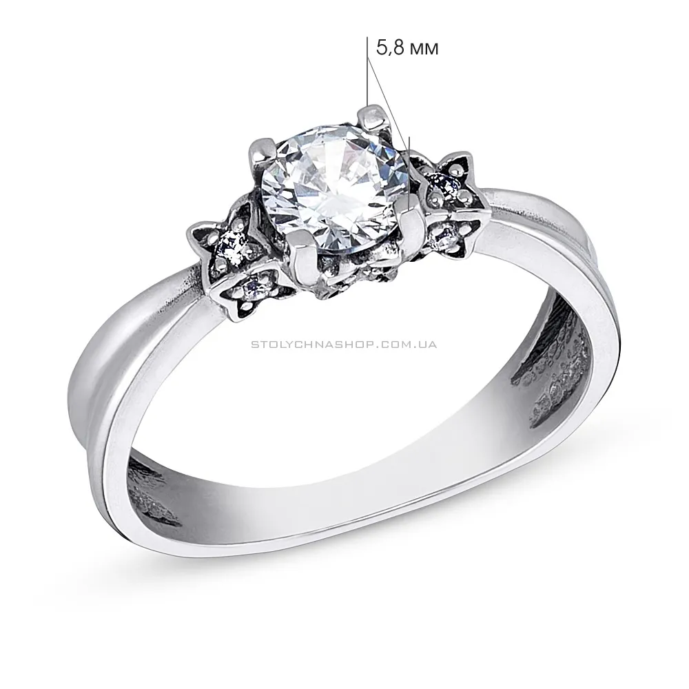 Серебряное кольцо с фианитами (арт. 7901/011982) - 2 - цена