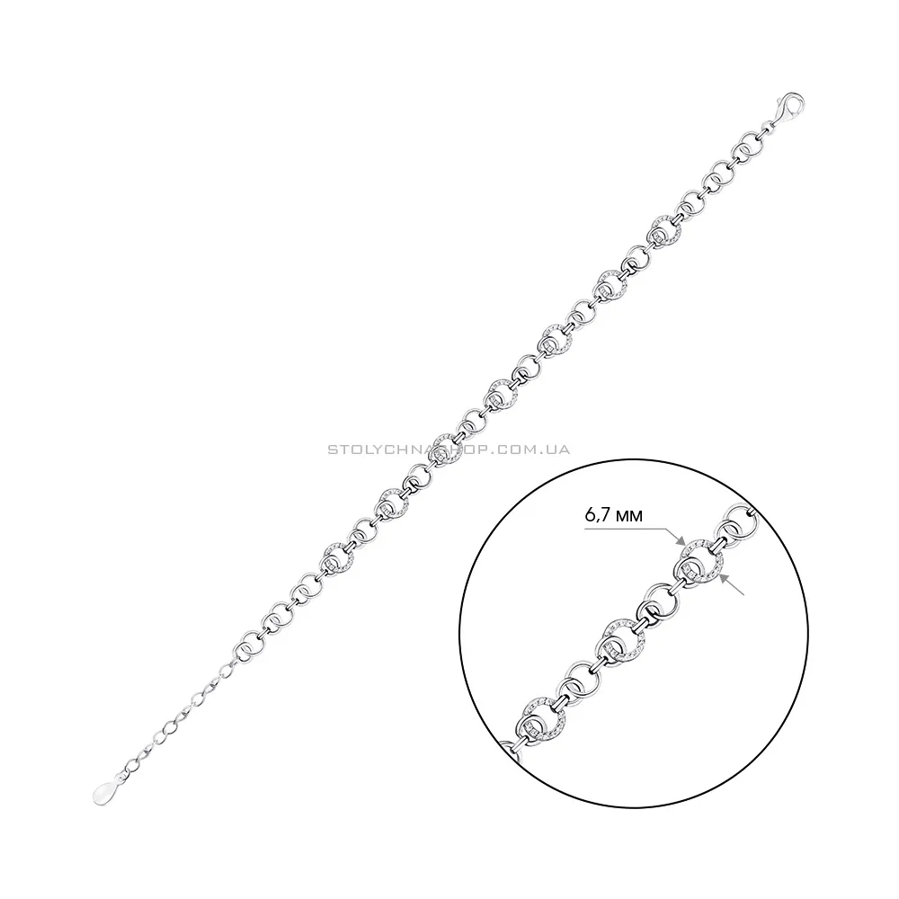 Браслет срібний з фіанітами  (арт. 7509/4036) - 2 - цена