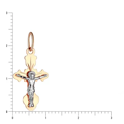 Нательный крестик с распятием из красного золота (арт. 517100)