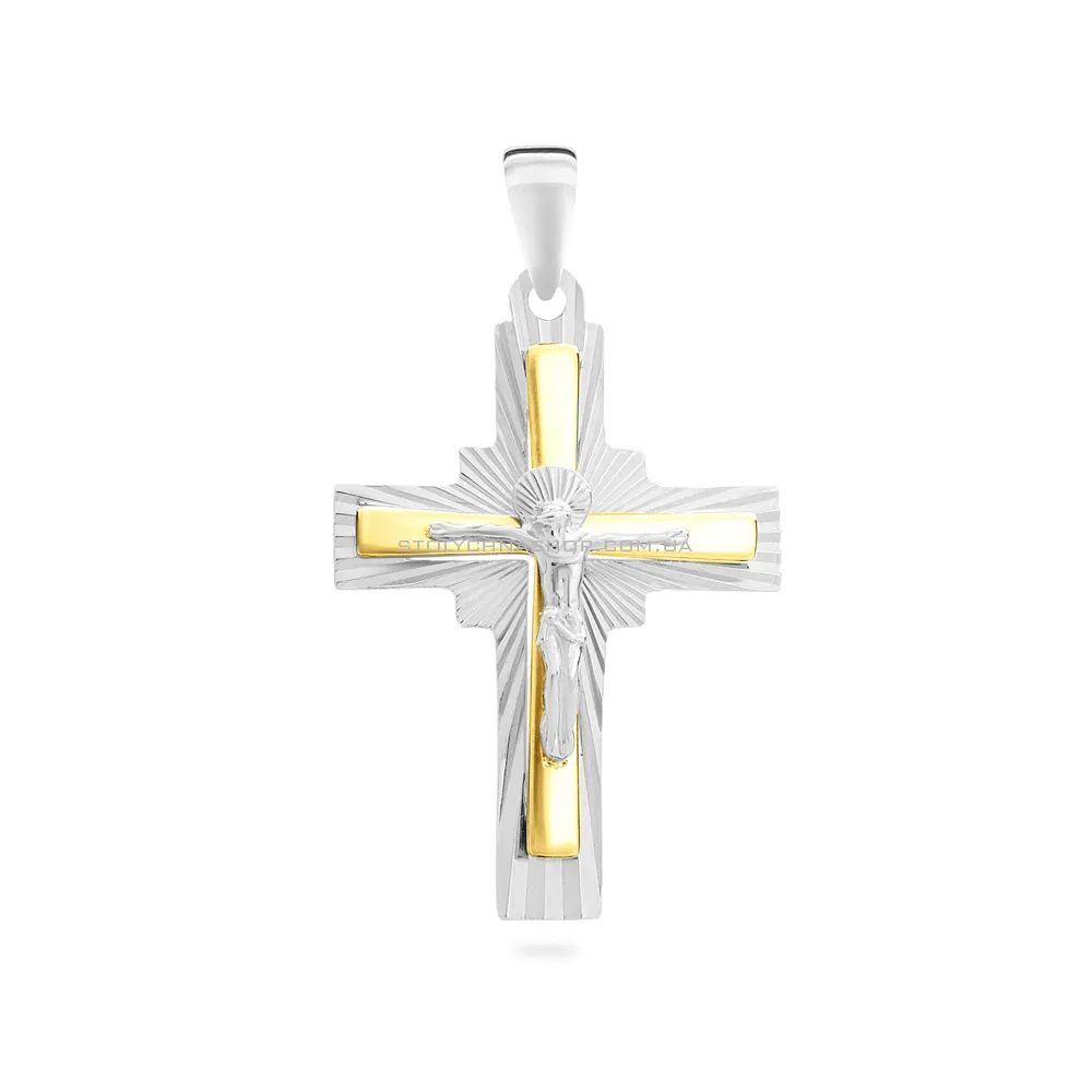 Золотой нательный крестик с распятием  (арт. 503862бж) - цена