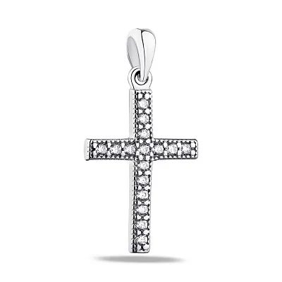 Хрестик зі срібла з фіанітами (арт. 7503/35105р)