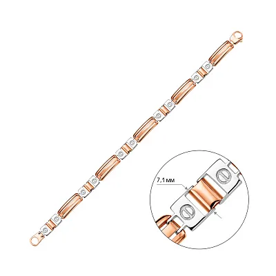 Браслет из красного и белого золота (арт. 325587кбм)
